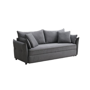 Irina Gray Fabric Sofa W/Sleeper (Toss Pillows Included)