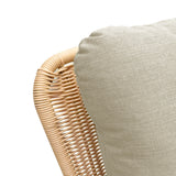 Contemporary Minimalist Beige Wicker Rocking Chair with Soft Cushions