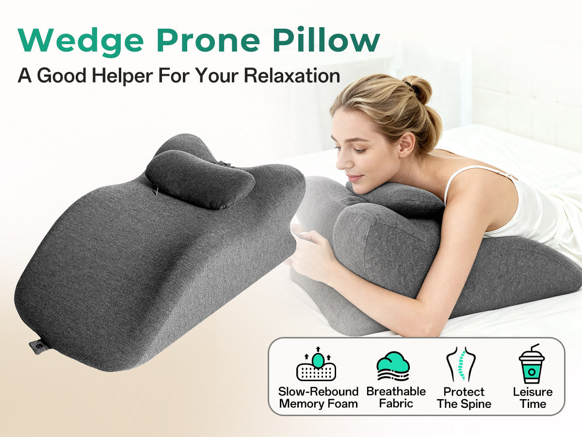 Ergonomic Spinal Posture Support & Multi-Functional Bed Pillow - Grey