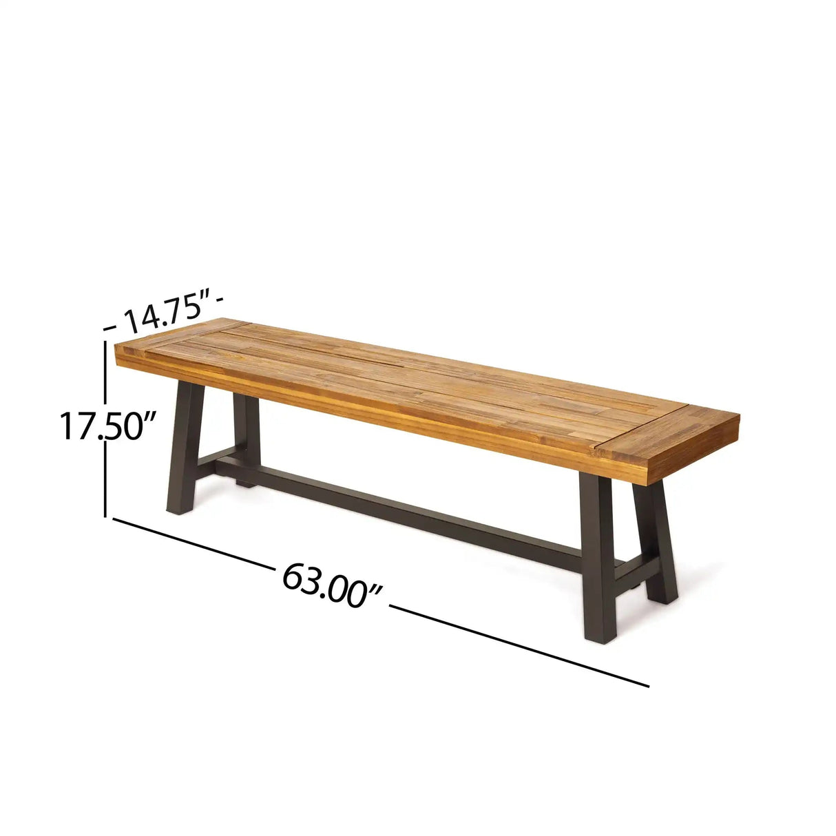 Tranquilizer Outdoor Acacia Wood Bench with Slat Panel Design