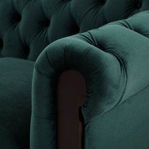 Chesterfield Loveseat Sofa, 2 Person Rolled Arm Upholstered Couch