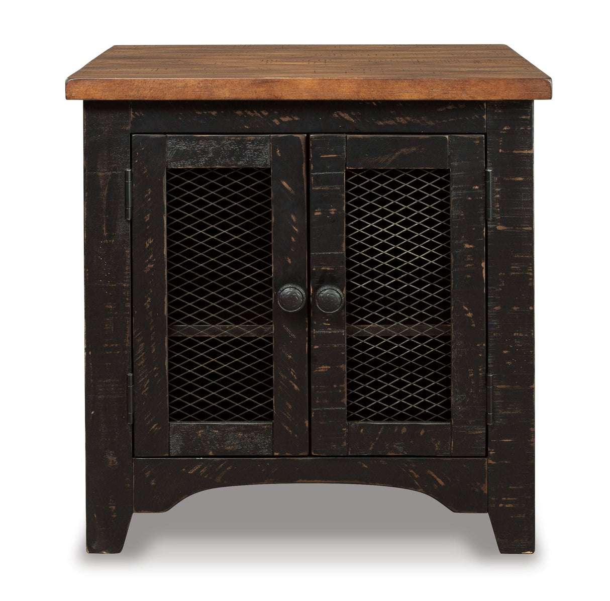Valebeck - Rectangular End Table - Black / Brown