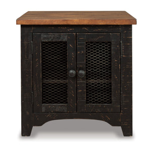 Valebeck - Rectangular End Table - Black / Brown