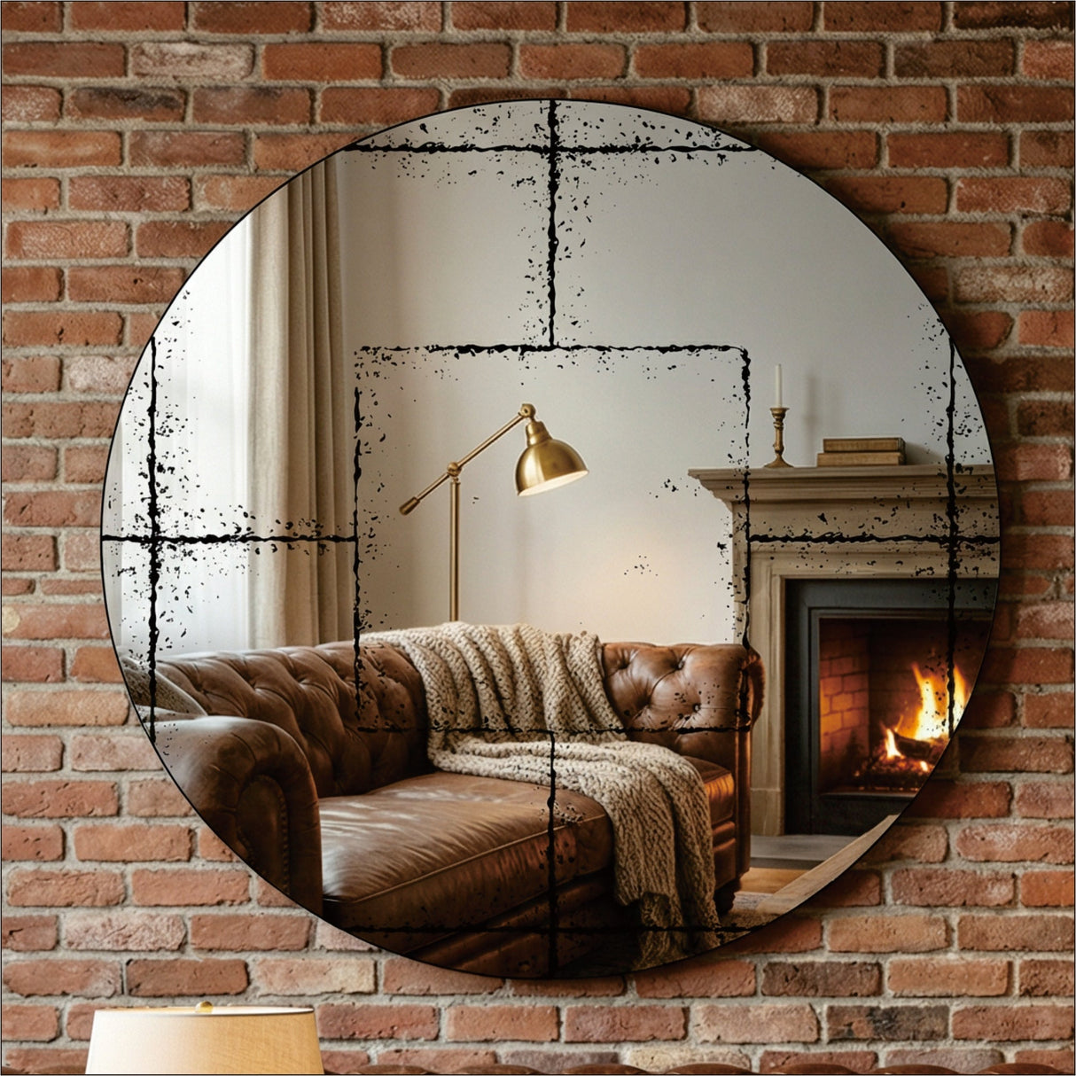 Round Wall-Mounted Mirror