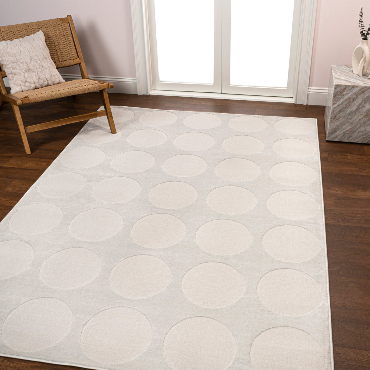 Adrian Modern Geometric Circle Dot High - Low Area Rug - Tuesday Morning - Area Rugs