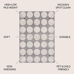 Adrian Modern Geometric Circle Dot High - Low Area Rug - Tuesday Morning - Area Rugs