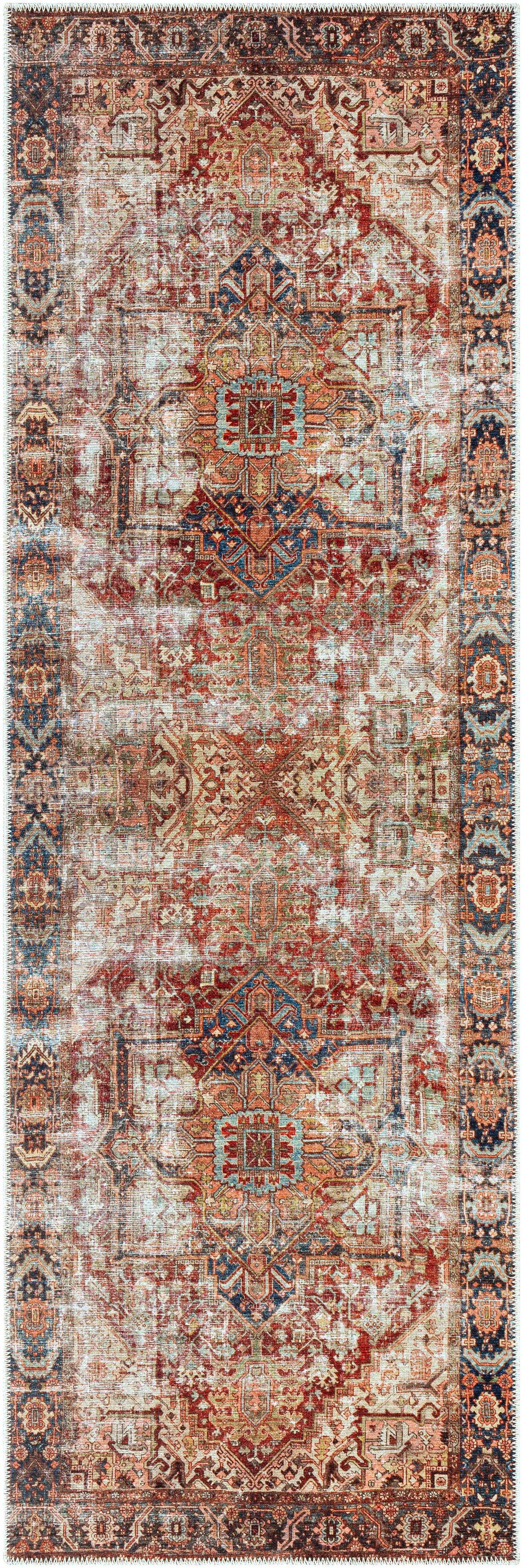 Adtugan Vintage Flat Pile Washable Rug