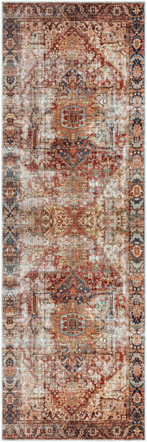 Adtugan Vintage Flat Pile Washable Rug