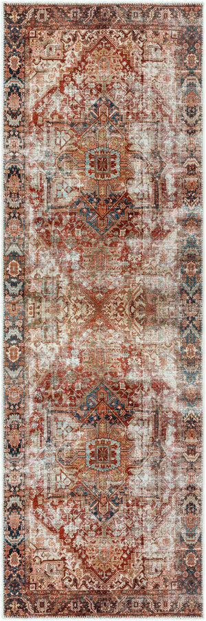Adtugan Vintage Flat Pile Washable Rug