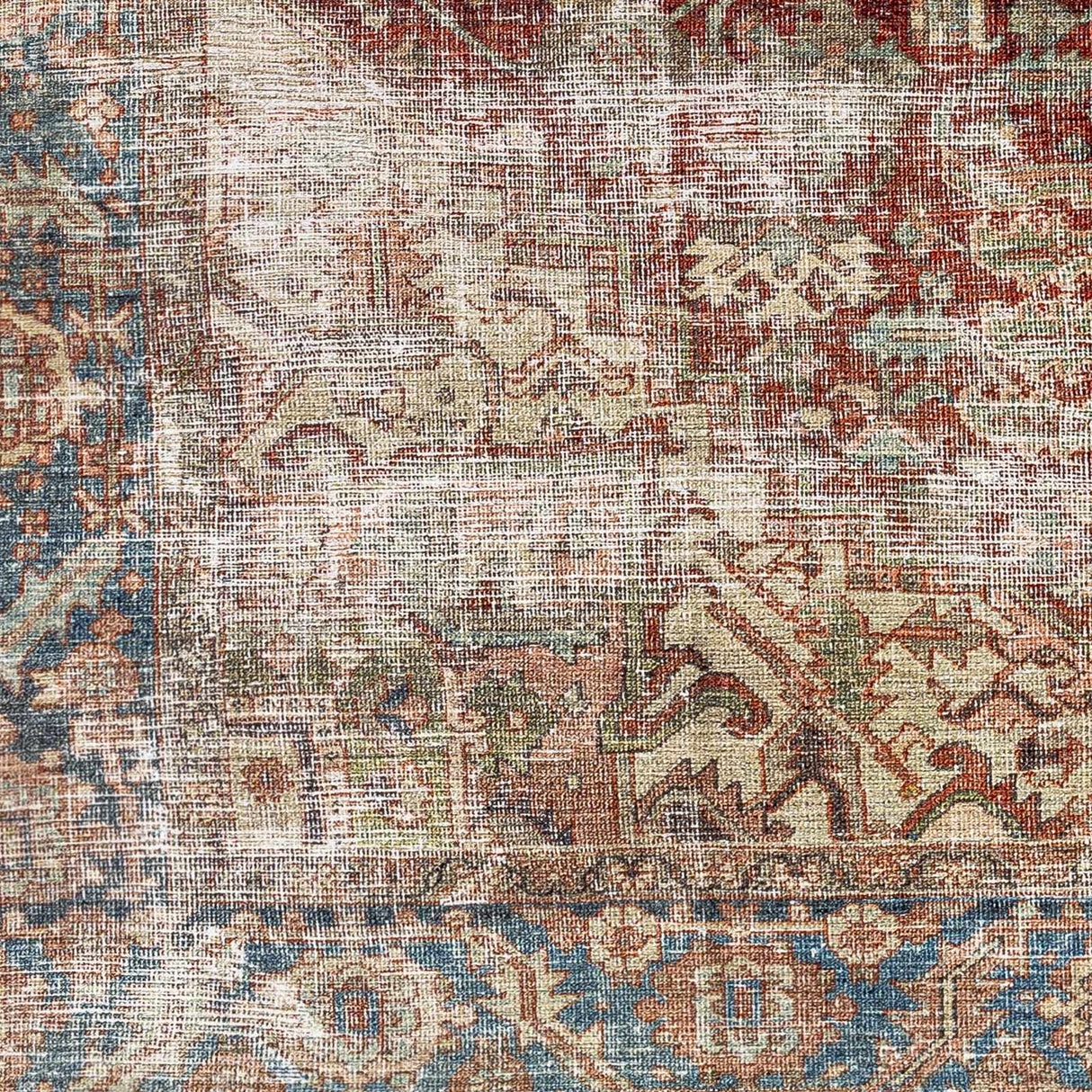 Adtugan Vintage Flat Pile Washable Rug