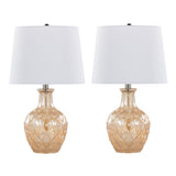 Gloria Round 20" Contemporary Glass Accent Lamp - Set of 2