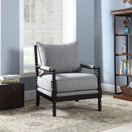 Upholstered Bobbin Accent Chair