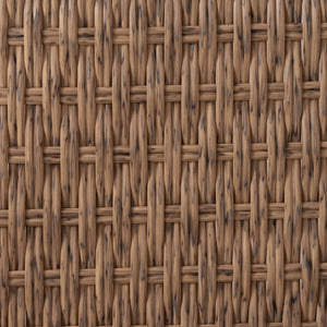 Patio 4-Piece Wicker Sofa Set with Grey Cushions - Brown