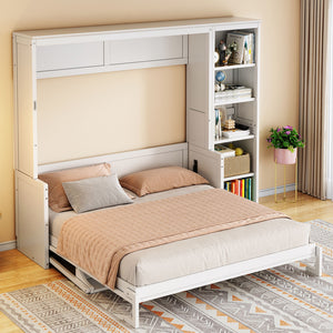 Sturdy Murphy Bed With Desk And Bookshelf