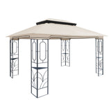 13x10 ft patio double roof gazebo replacement canopy top fabric,beige