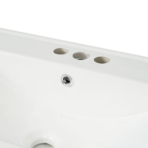 Elegant Bathroom Vanity With Ceramic Sink And Versatile Storage