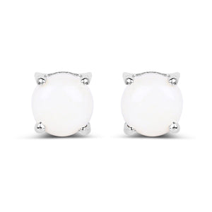 1.18 Carat Genuine Opal .925 Sterling Silver Earrings