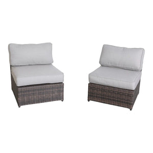 Wicker Outdoor Sectional With Weather Resistant Cushions And Table