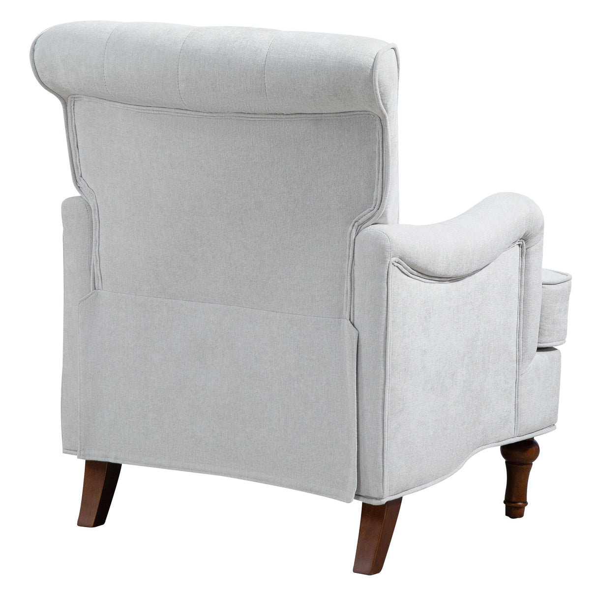 Chenille Tufted Upholstered Rolled Back Accent Chair
