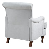 Chenille Tufted Upholstered Rolled Back Accent Chair