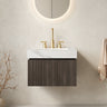 MURI 24" Bathroom Vanity & Sink, Floating Plywood Storage Cabinet with 2 Doors, Carrara