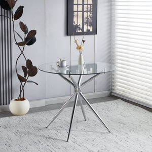 Compact Dining Table With Glass Top