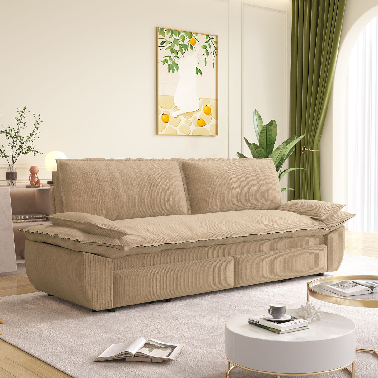 Queen Pull Out Bed, 3 In 1 Convertible Sleeper Sofa