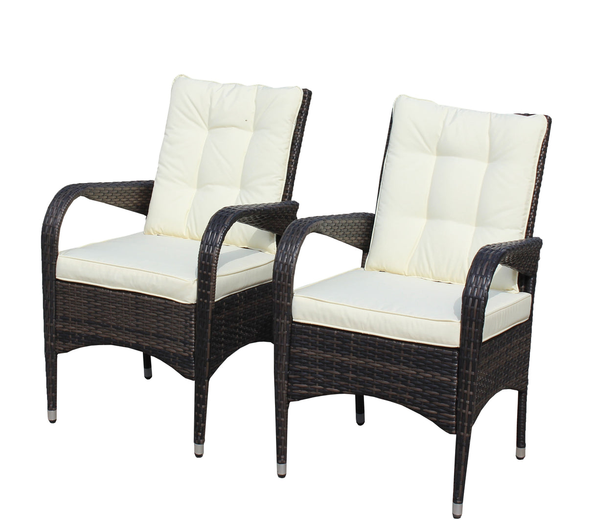 2-Piece Liberatore Dining Chairs with Beige Cushions