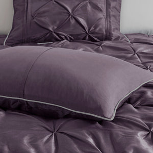 7 Piece Tufted Comforter Set Plum Queen