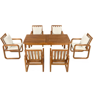 7 Pieces Patio Dining Set Outdoor Dining Table and Chairs