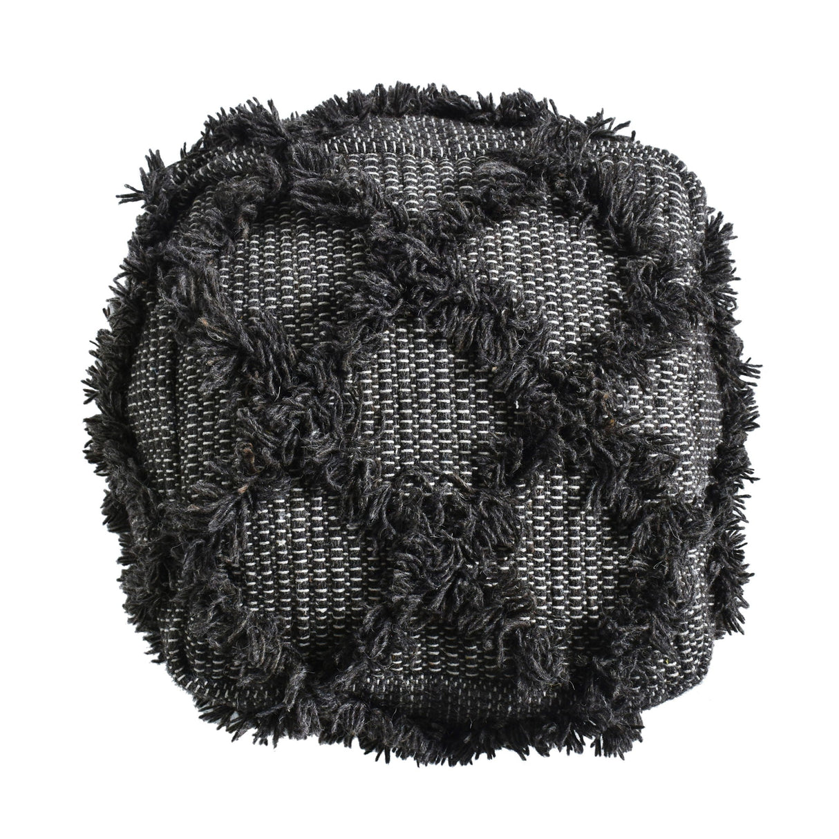 Jumanji - Handcrafted Wool And Cotton Pouf - Brown