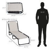 Folding chaise lounge with 4-position reclining back, breathable mesh seat