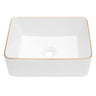 Modern European Style Ceramic Rectangular Vessel Bathroom Sink