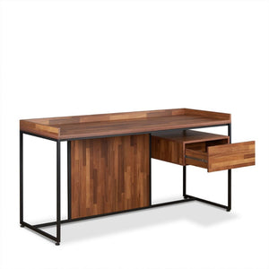 Sara - Writing Desk - Walnut & Sandy Black