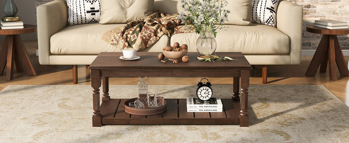 Vibe Haus Farmhouse Wooden Coffee Table