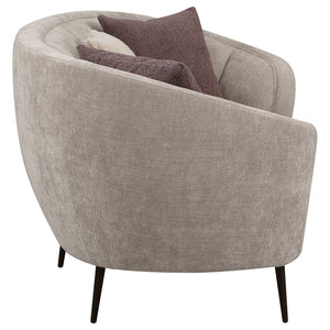 Aura - Upholstered Curved Sofa And Tapered Legs - Beige