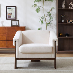 Sierra Vintage Modern Accent Chair With Deep Cushions And Wide Armrests