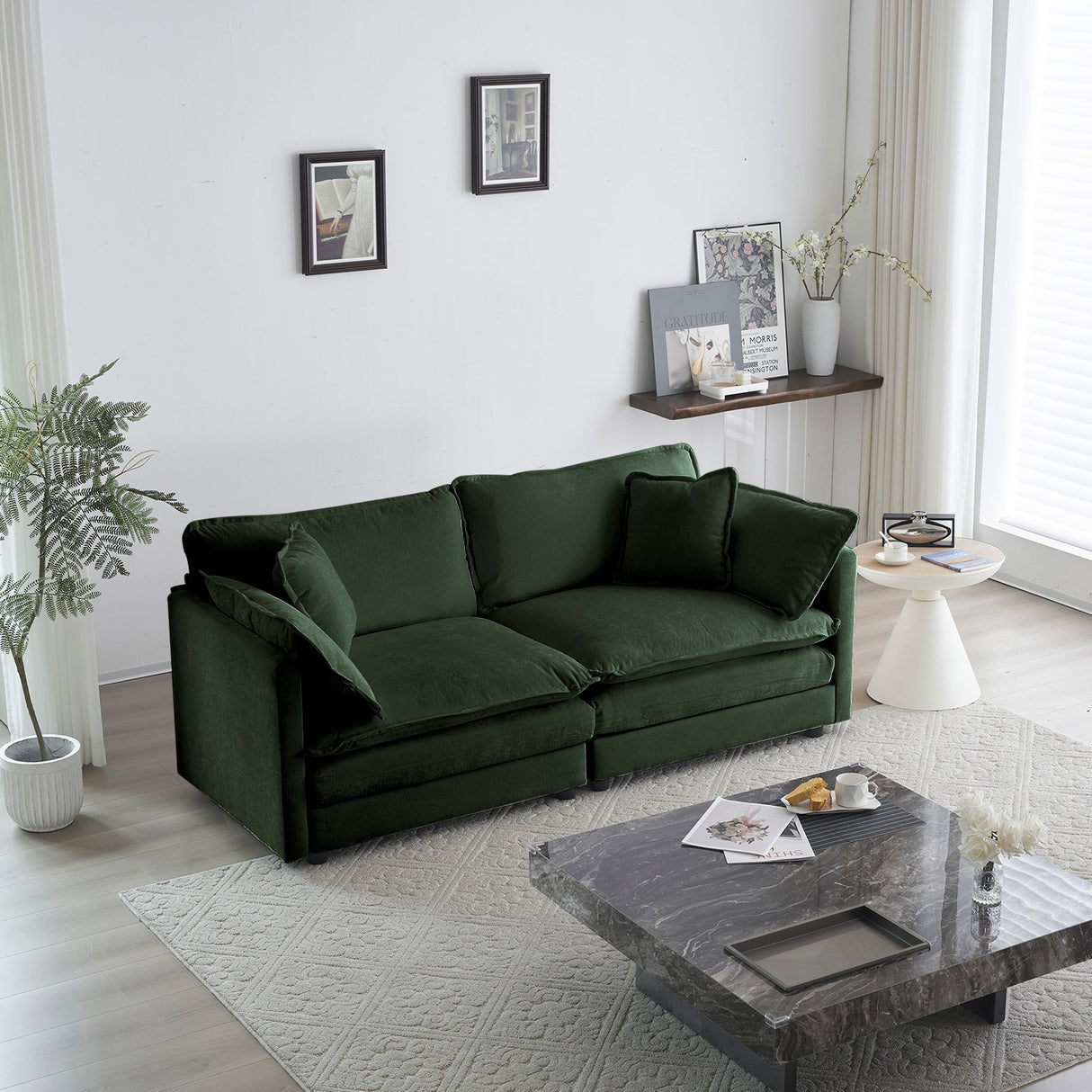 Modern Fabric Loveseat Sofa Couch for Living Room