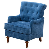 Chenille Tufted Upholstered Rolled Back Accent Chair