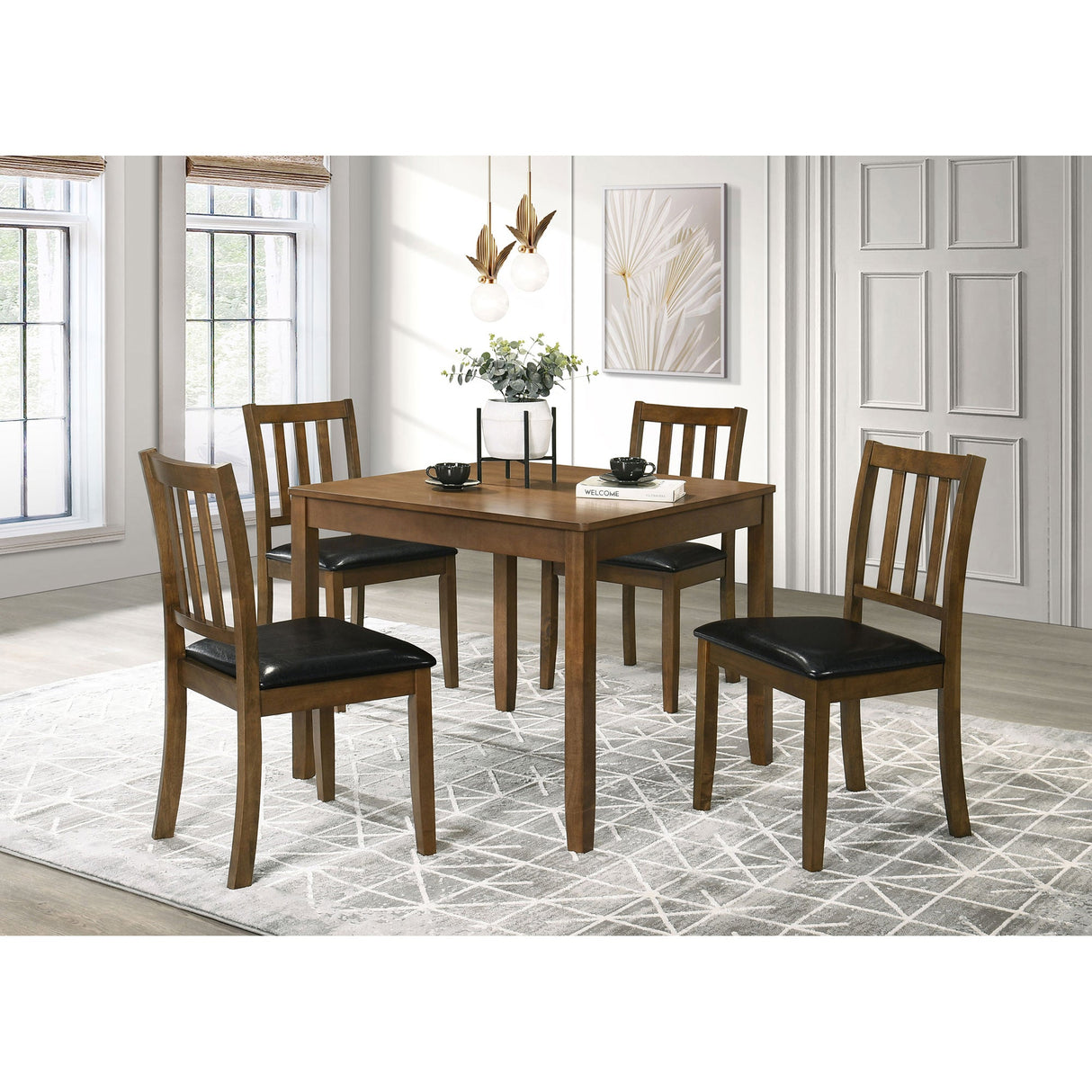 Rowland Honey Brown 5-piece Dining Set