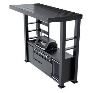 97-Inch 4-Burner Deluxe Stainless Steel Gas Outdoor Kitchen Grill
