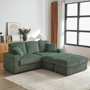 3 Seater Sofa With 2 Ottomans For Living Room