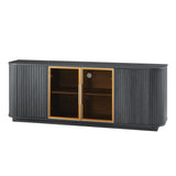 Modern 64-Inch Wavy TV Cabinet with LED Lights