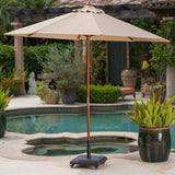 Modern Square Wheelie Umbrella Base Black Concrete 19.69 Inch