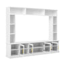 All-In-One Entertainment Center with Bookshelves & Tempered Glass Doors