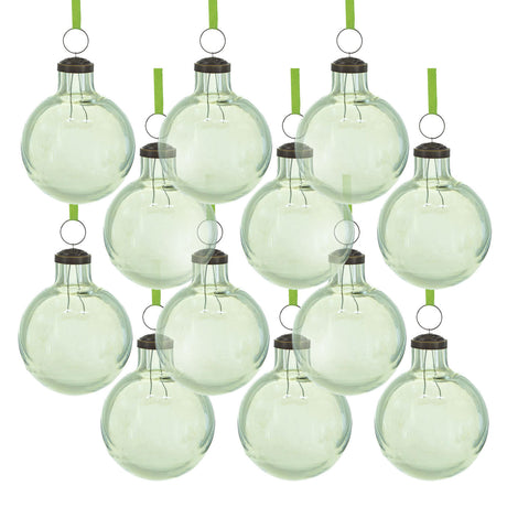 Green  Long Neck Ball Ornaments, Set of 12