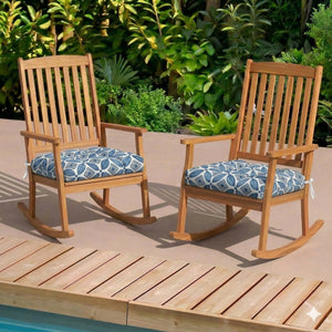 Outdoor Chair Cushions Set of 2 - 19 x 19 x 4 Inch Tufted Seat Cushions
