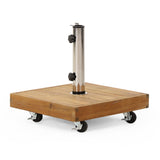 Ralph Square Umbrella Base with Teak Finish and Acacia Wood Construction