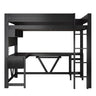 Gaming Loft Bed With Desk, Storage Shelves, LED And Charging Station