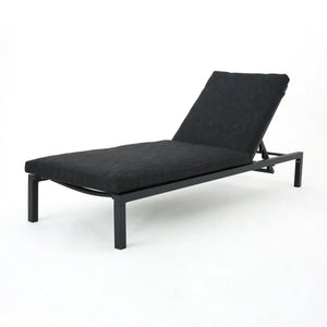Modern Chaise Lounge With Wate Resistant Fabric Cushions